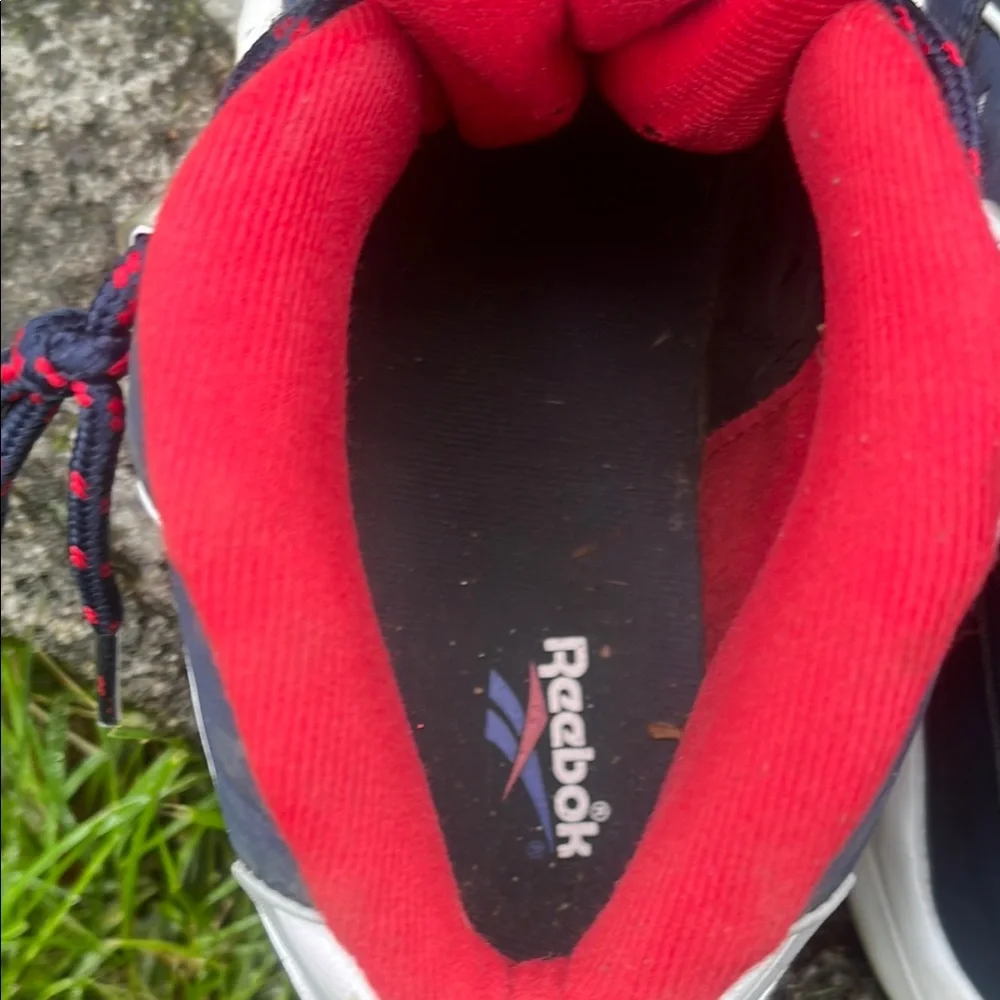 Reebok Question Mid USA Size 11.5 Navy and Red Athletic Sneakers - Picture 8 of 9